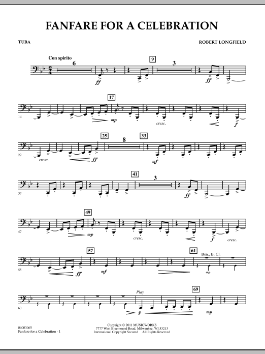 Produktgalerie: Seite 1 von 1 Fanfare For A Celebration - Tuba, Robert Longfield, Ensemble