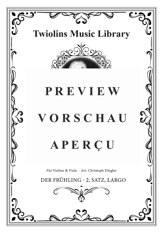 Produktgalerie: Seite 2 von 6 Die vier Jahreszeiten, Konzert Nr. 1 - Der Frühling - 2. Largo, The Twiolins, (Duett Violine + Viola)