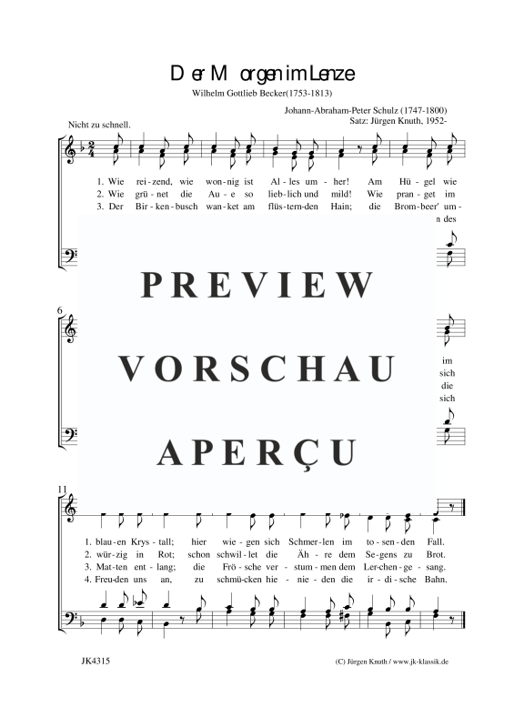 Produktbild zu: Der Morgen im LenzeJohann Abraham Peter Schulz