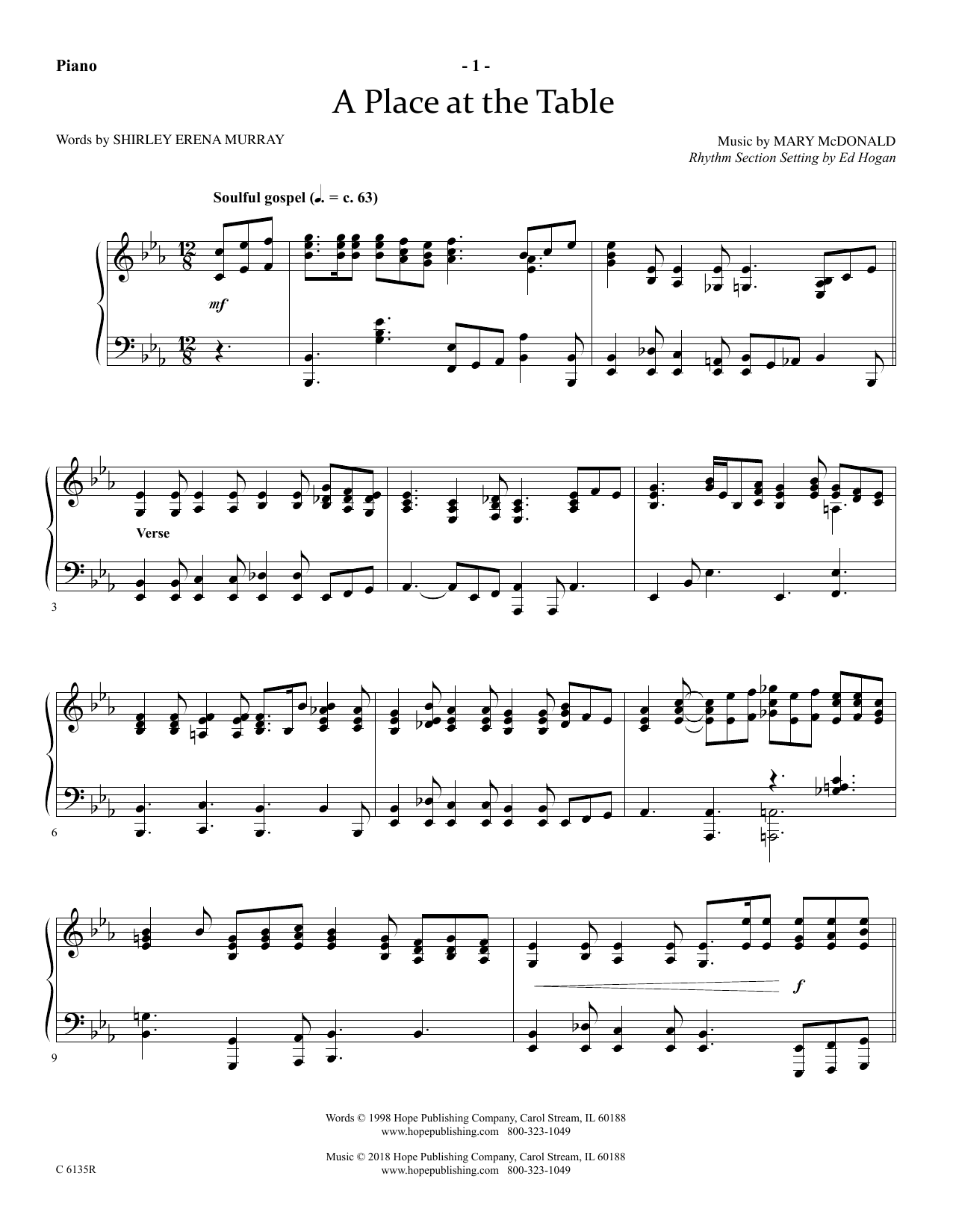 Produktbild zu: A Place At The Table - Piano