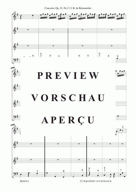 Product gallery: Page 3 of 11 Concerto für Altblockflöte + Violine (Op.21 No.3) , ,  (Mixed ensemble for winds, strings + BC)