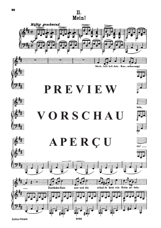 Product gallery: Page 2 of 5 Mein! D.795-11 (Die Schöne Müllerin), , High Voice and Piano