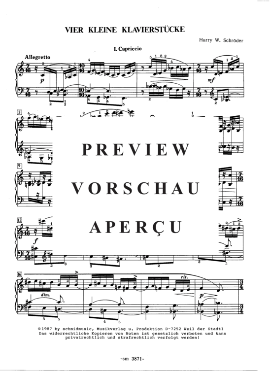 Product gallery: Page 4 of 11 Vier kleine Klavierstücke , sm3871_preview.pdf, Piano Solo