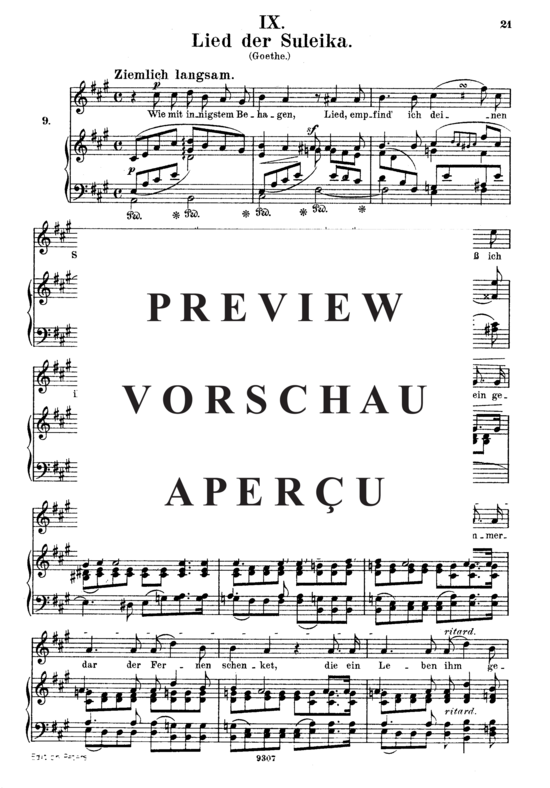Product gallery: Page 2 of 4 Lied der Suleika Op.25 No.9, , High Voice and Piano