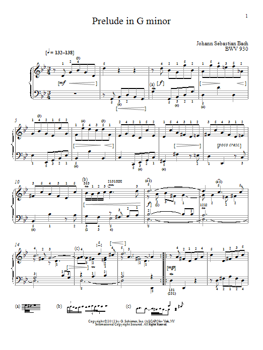 Produktgalerie: Seite 1 von 1 Prelude In G Minor, BMV 930, Johann Sebastian Bach, Klavier