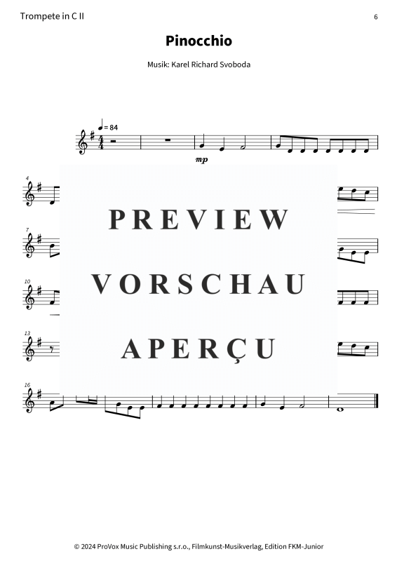 gallery: Pinocchio, , (Blechbläser Quartett 2x Trompete in C, Horn in F+Posaune)