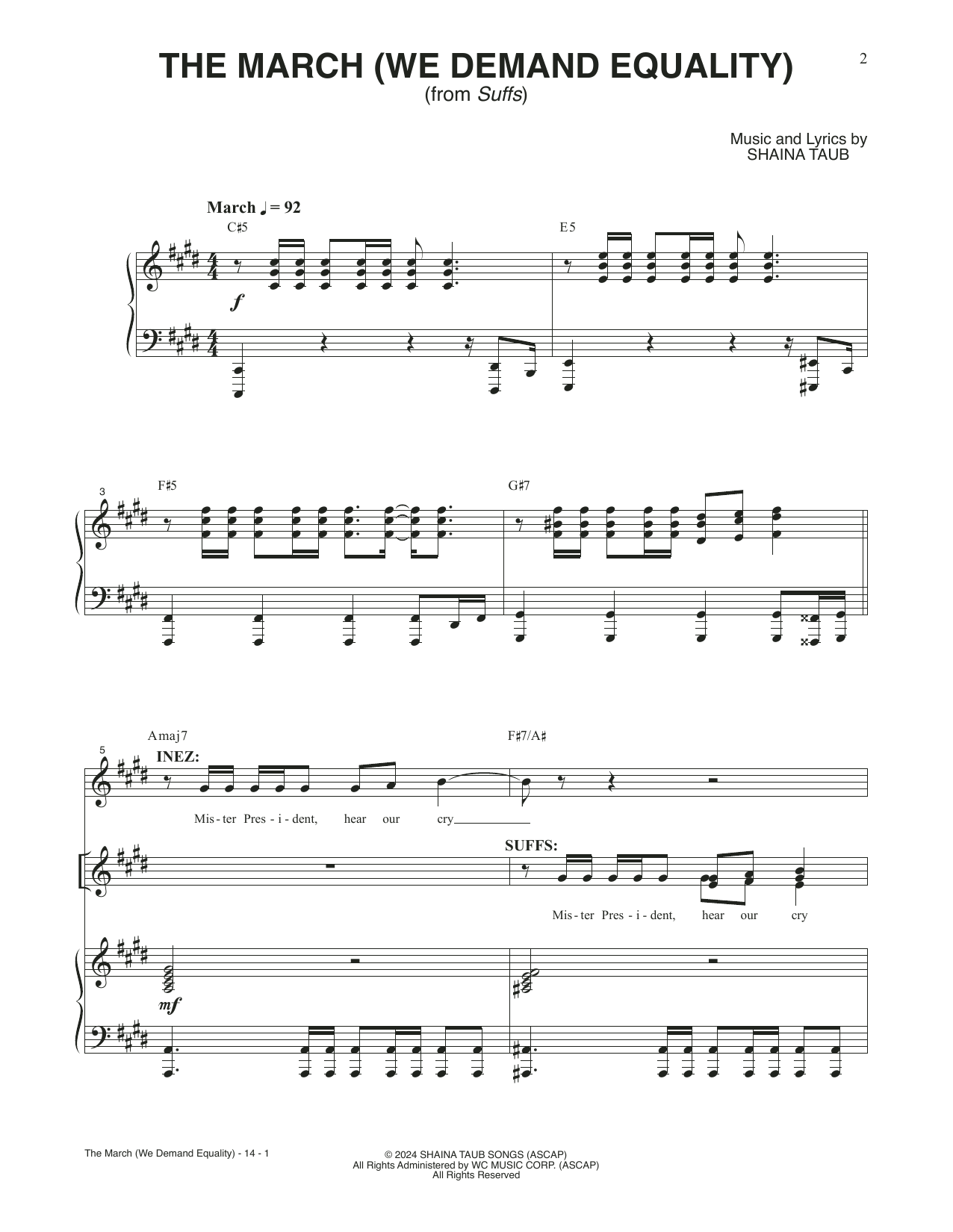 Produktbild zu: The March (We Demand Equality) (from Suffs)