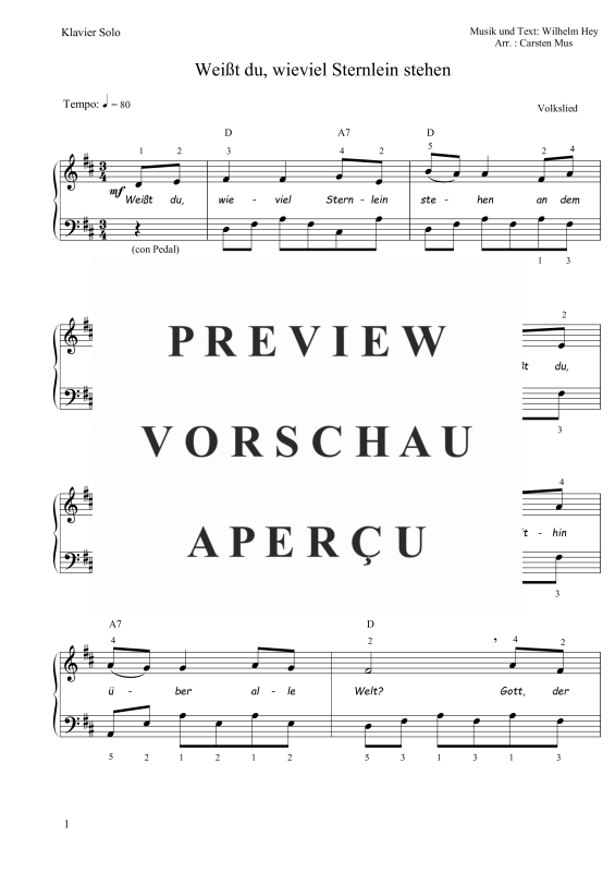 gallery: Weißt du, wieviel Sternlein stehen, , (Klavier einfach)