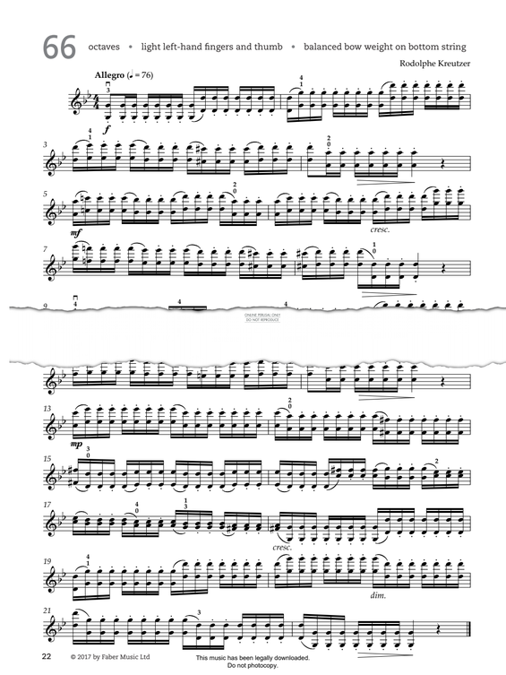 Produktgalerie: Seite 1 von 1 Study No.66 Allegro (from '80 Graded Studies For Violin Book Two'), Rodolphe Kreutzer, Violine