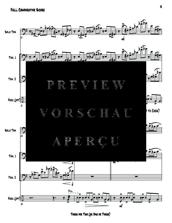 Product gallery: Page 10 of 11 Three for Two (or One or Three), , (Trombone trio solo trombone, 2x trombone percussion opt.)