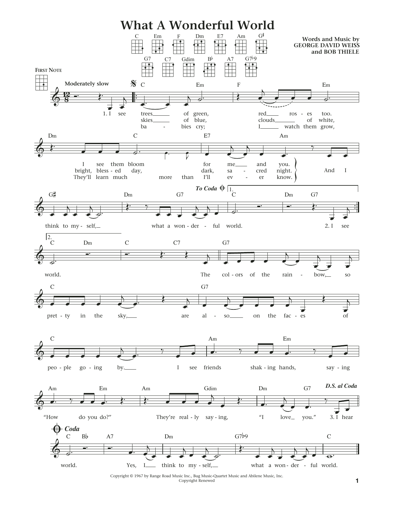 Product gallery: Page 1 of 1 What A Wonderful World (from The Daily Ukulele) (arr. Liz and Jim Beloff), Louis Armstrong