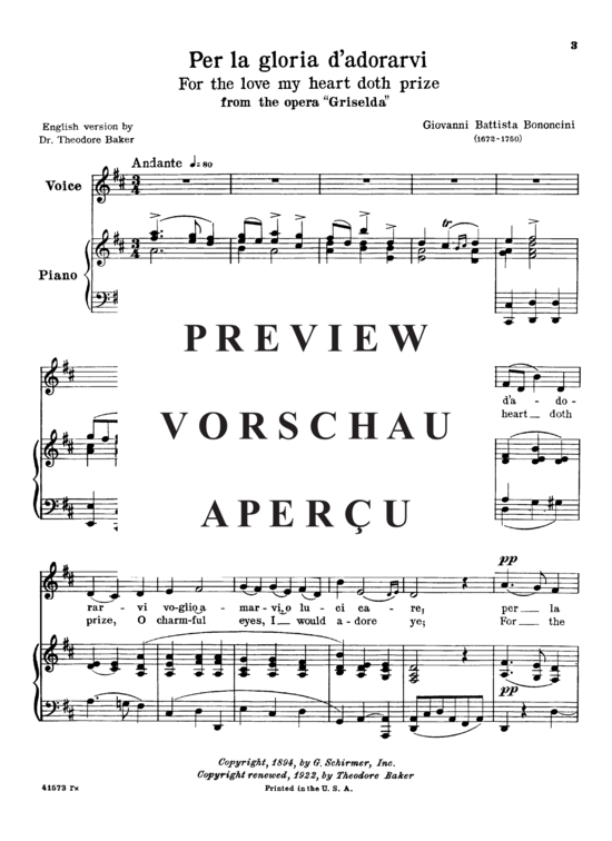 Product gallery: Page 2 of 6 Per la gloria d'adorarvi, Parisotti, Alessandro, Low Voice and Piano