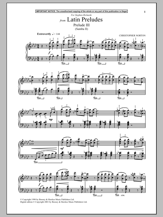 Product gallery: Page 1 of 1 Latin Preludes, Prelude III (Samba II), Christopher Norton