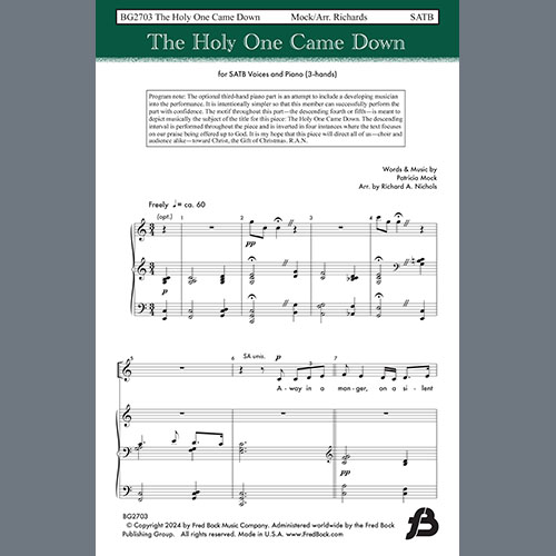 cover: The Holy One Came Down (arr. Richard A. Nichols), Patricia Mock