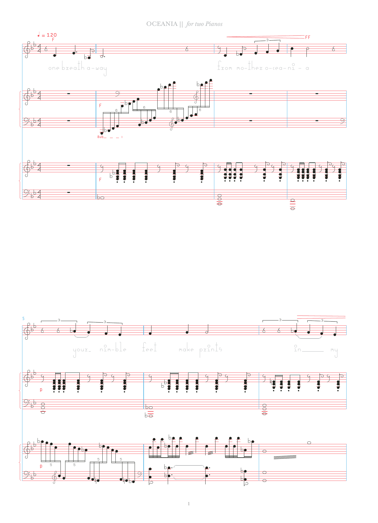 Produktgalerie: Seite 1 von 1 Oceania (for 2 pianos), Bjork, Klavier