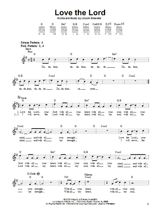 Product gallery: Page 1 of 1 Love The Lord, Lincoln Brewster