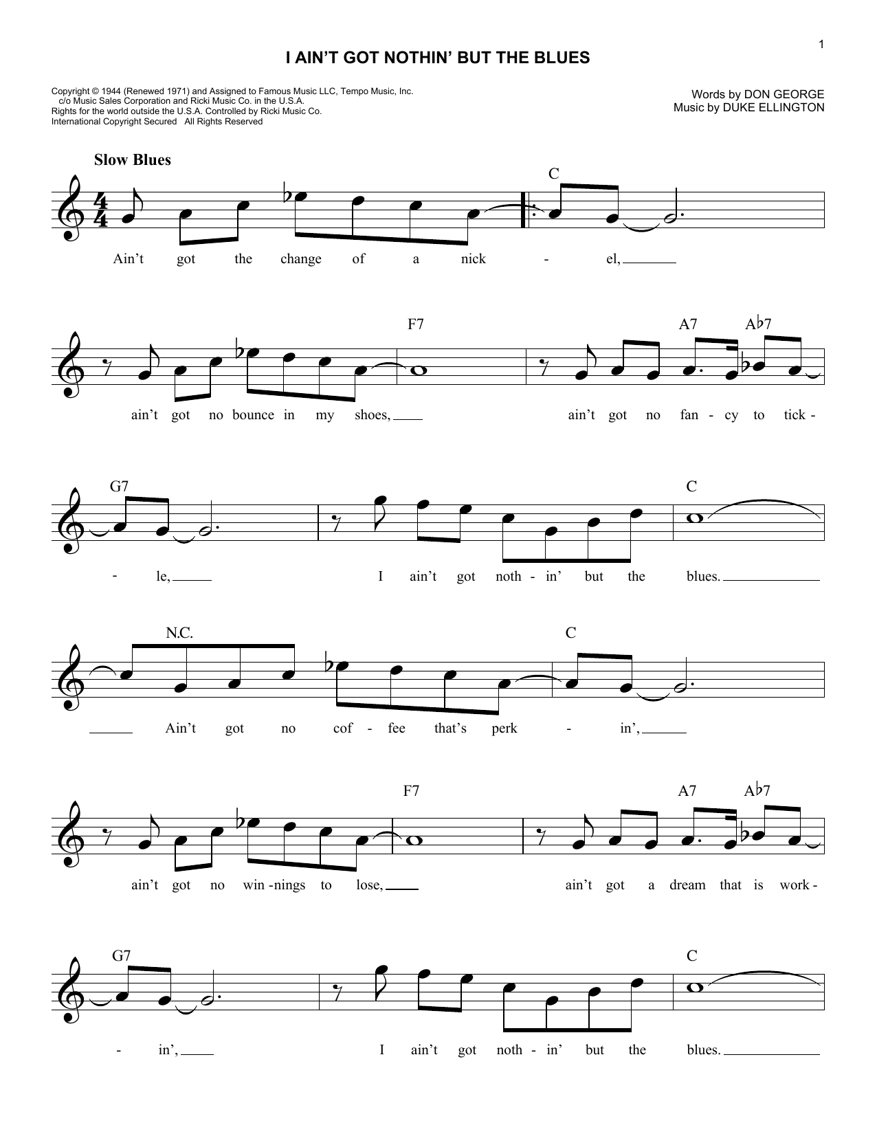 Produktbild zu: I Ain't Got Nothin' But The Blues