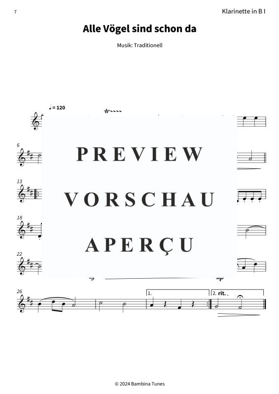 Product gallery: Page 9 of 11 Alle Vögel sind schon da, , (Woodwind Trio)