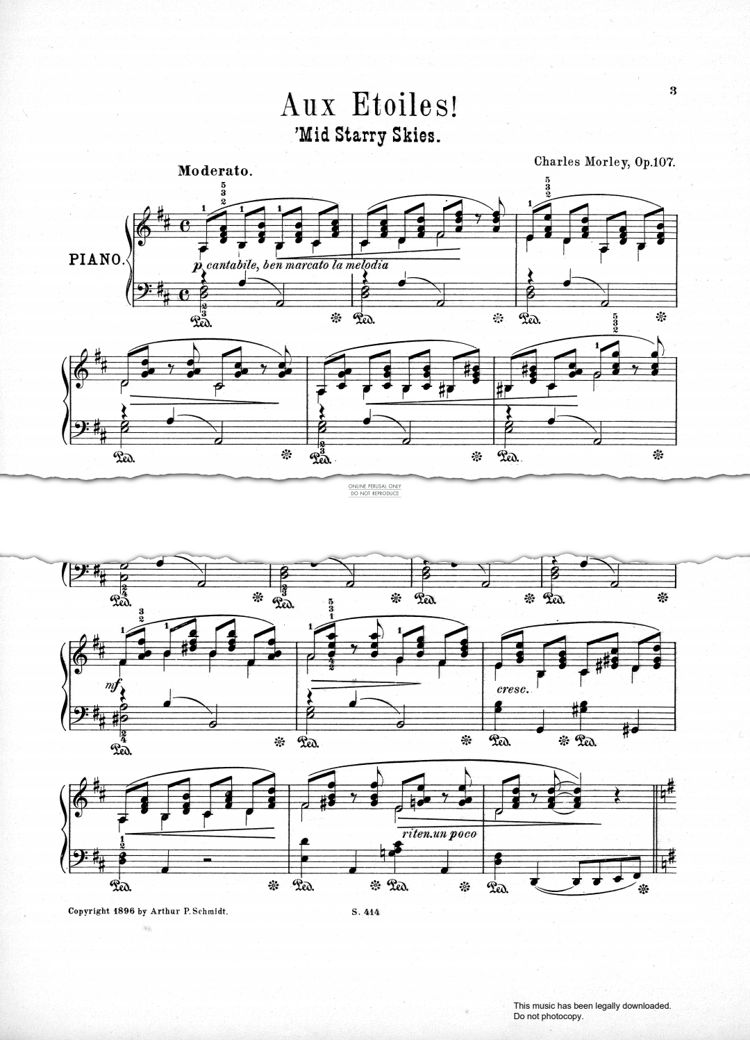 Produktbild zu: 'Mid Starry Skies Op.107 (Aux Etoiles !)
