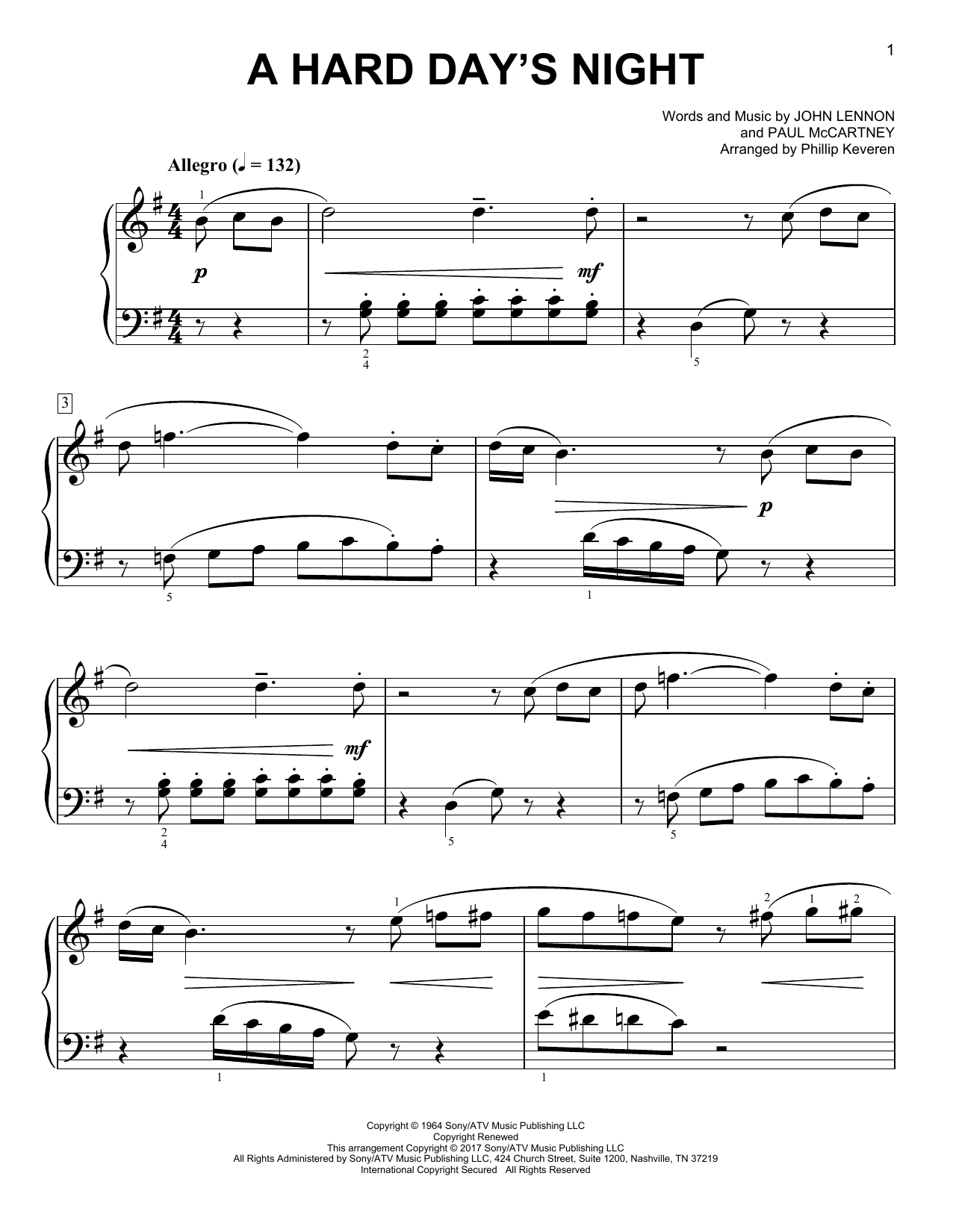 Produktgalerie: Seite 1 von 1 A Hard Day's Night [Classical version] (arr. Phillip Keveren), The Beatles, Klavier