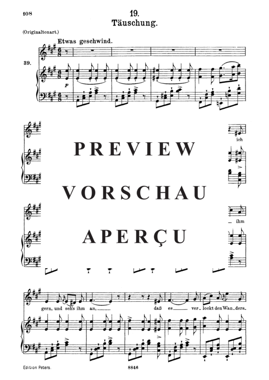 Product gallery: Page 2 of 3 Täuschung D.911-19 (Winterreise), , Medium Voice and Piano
