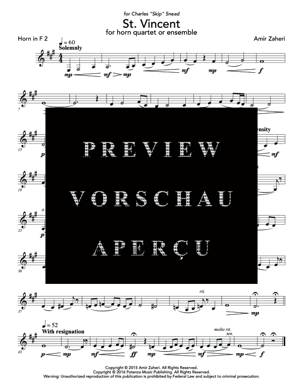 Produktgalerie: Seite 11 von 11 St. Vincent, , (Horn Quartett oder Ensemble)