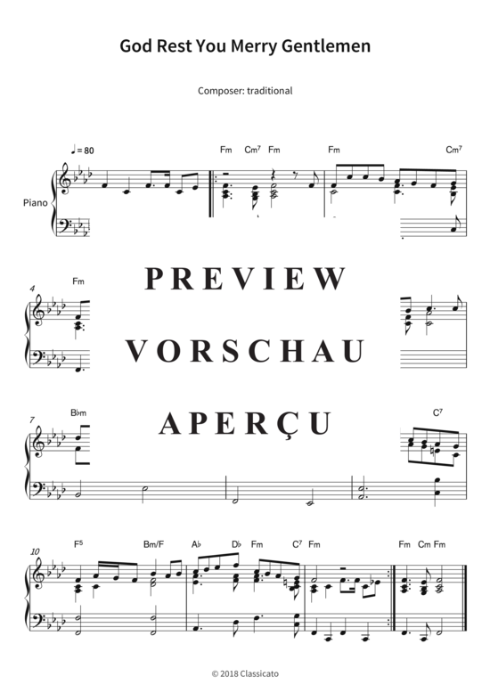 Product picture to: God Rest You Merry Gentlemen traditional