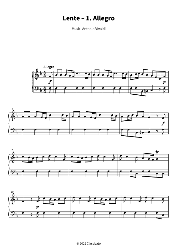 Produktgalerie: Seite 1 von 5 Lente - 1. Allegro - versimpelde versie, , Klavier Solo
