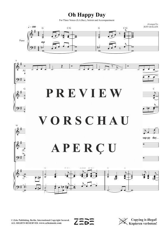 Produktgalerie: Seite 8 von 11 Oh Happy Day, , Gemischter Chor SAB, Solo und Klavier