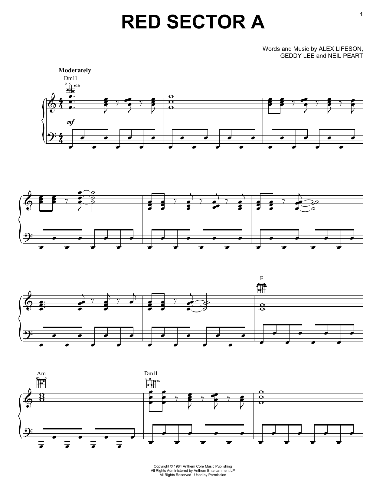Produktgalerie: Seite 1 von 1 Red Sector A, Rush, Gesang, Gitarre, Klavier