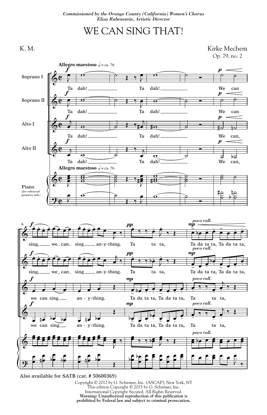 Product gallery: Page 1 of 1 We Can Sing That, Kirke Mechem