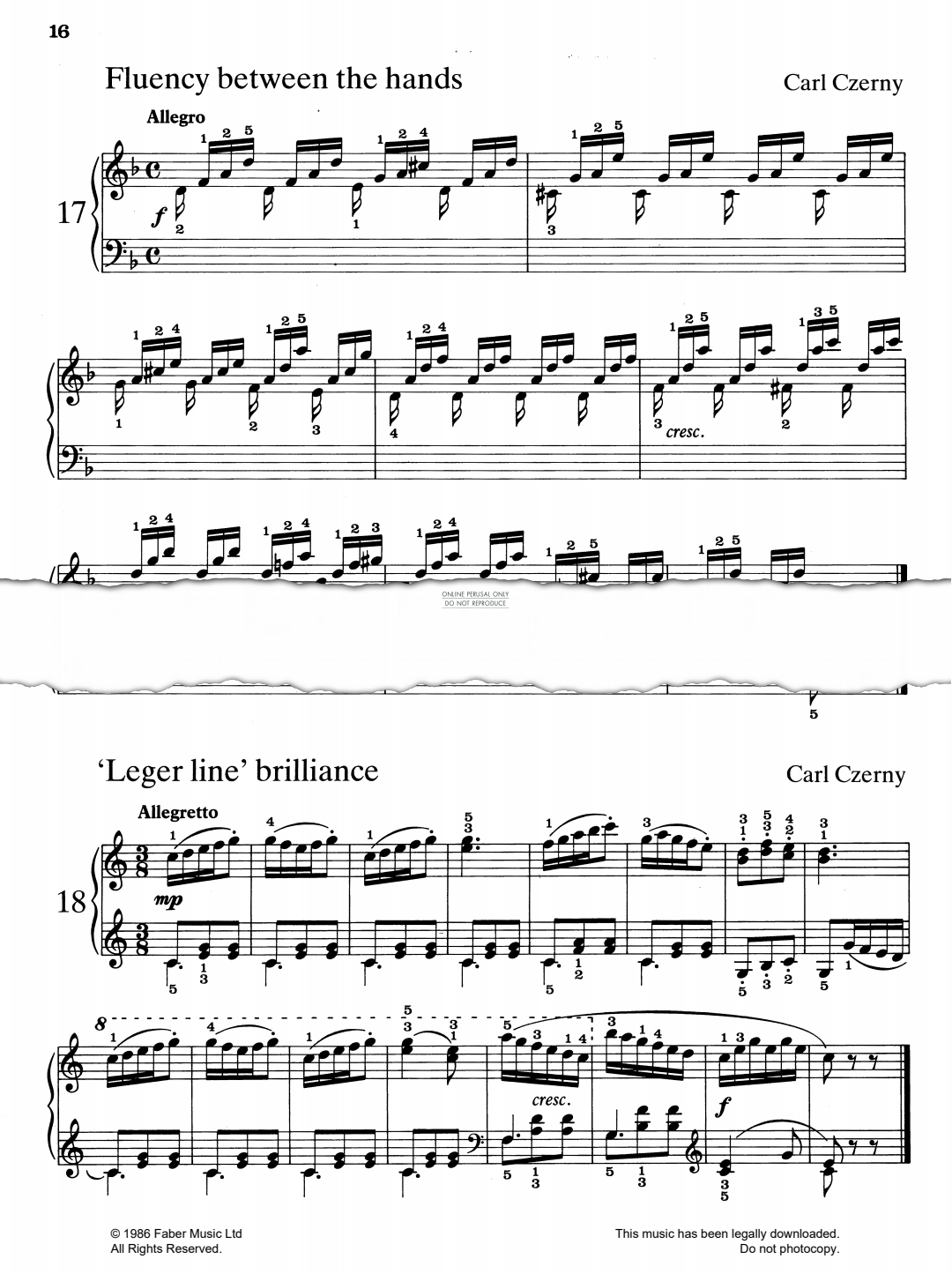 Produktgalerie: Seite 1 von 1 Fluency Between The Hands, Carl Czerny, Klavier