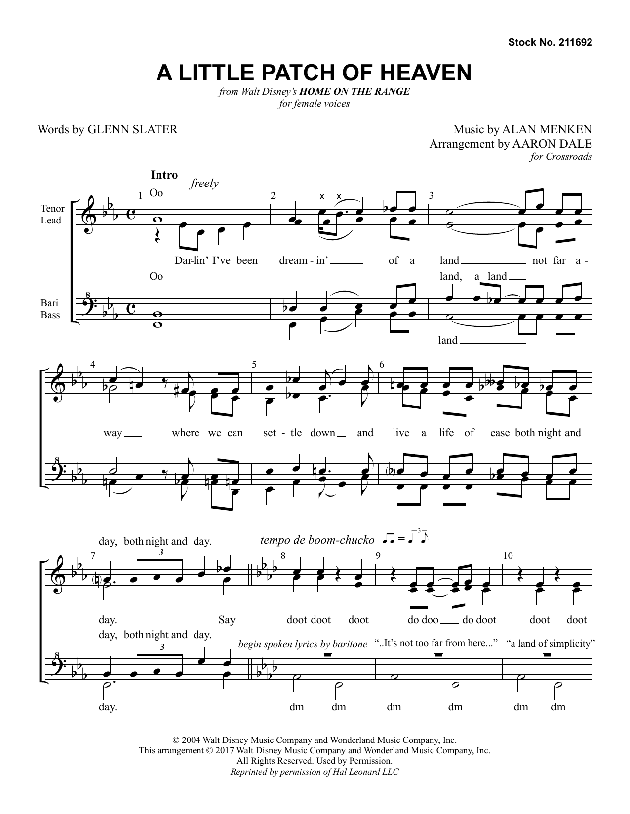 Produktgalerie: Seite 1 von 1 Little Patch Of Heaven (arr. Aaron Dale), Alan Menken, Chor