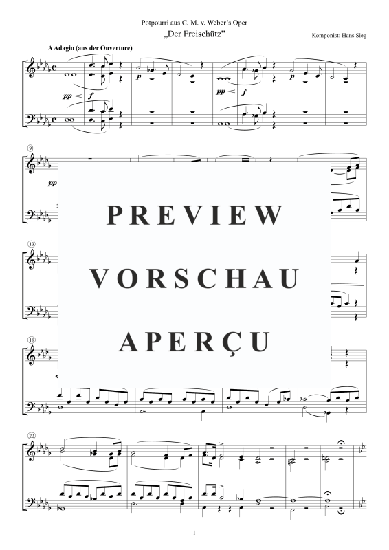 Produktgalerie: Seite 2 von 11 Potpourri aus C. M. v. Weber’s Oper Der Freischütz, , Posaunenchor