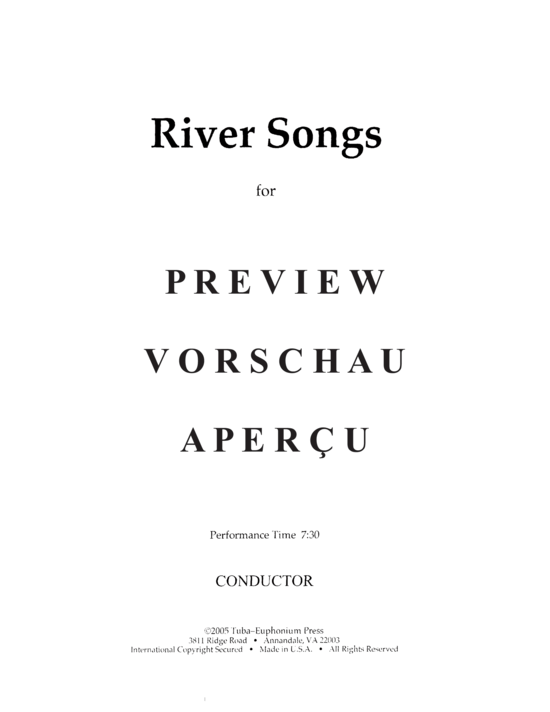Product gallery: Page 3 of 27 River Songs , , (Tuba Quartet 3x Euphonium/Trombone + Tuba)