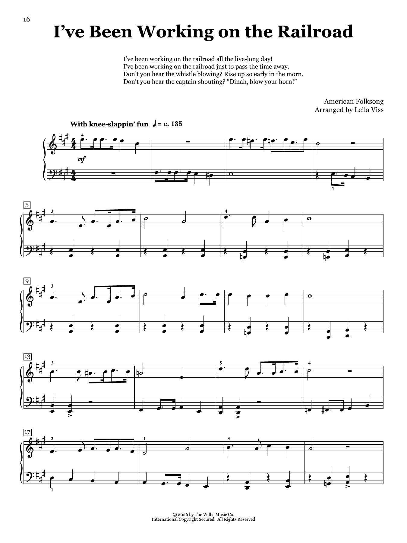 Product picture to: I've Been Working On The Railroad (arr. Leila Viss)