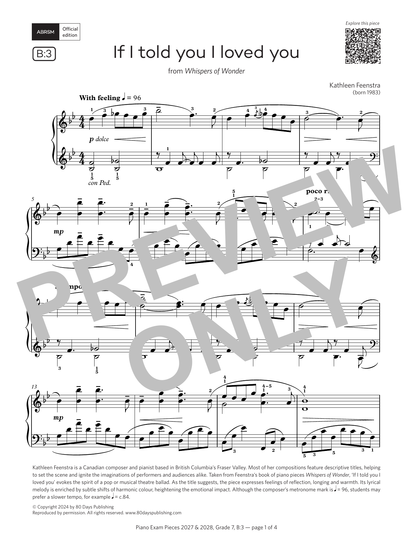 Produktbild zu: If I told you I loved you (Grade 7, list B3, from the ABRSM Piano Syllabus 2027 & 2028)