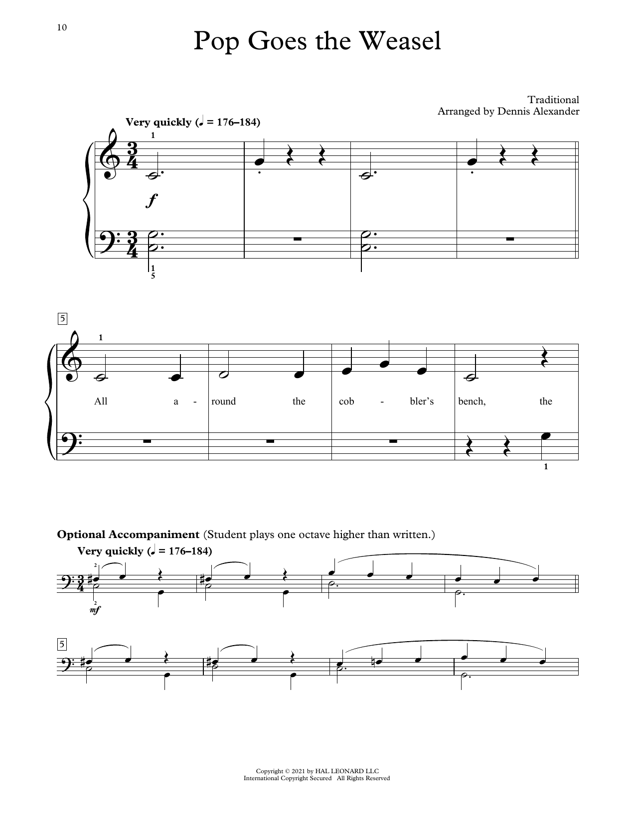 Product picture to: Pop Goes The Weasel (arr. Dennis Alexander)
