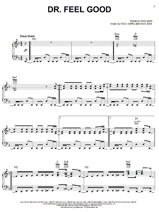 Produktgalerie: Seite 1 von 1 Dr. Feel Good, Motley Crue, Gesang, Gitarre, Klavier