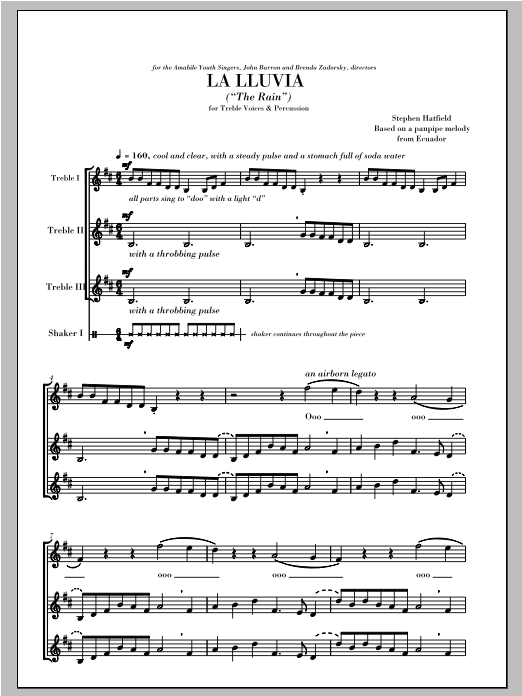 Produktgalerie: Seite 1 von 1 La Lluvia (The Rain), Stephen Hatfield, Chor