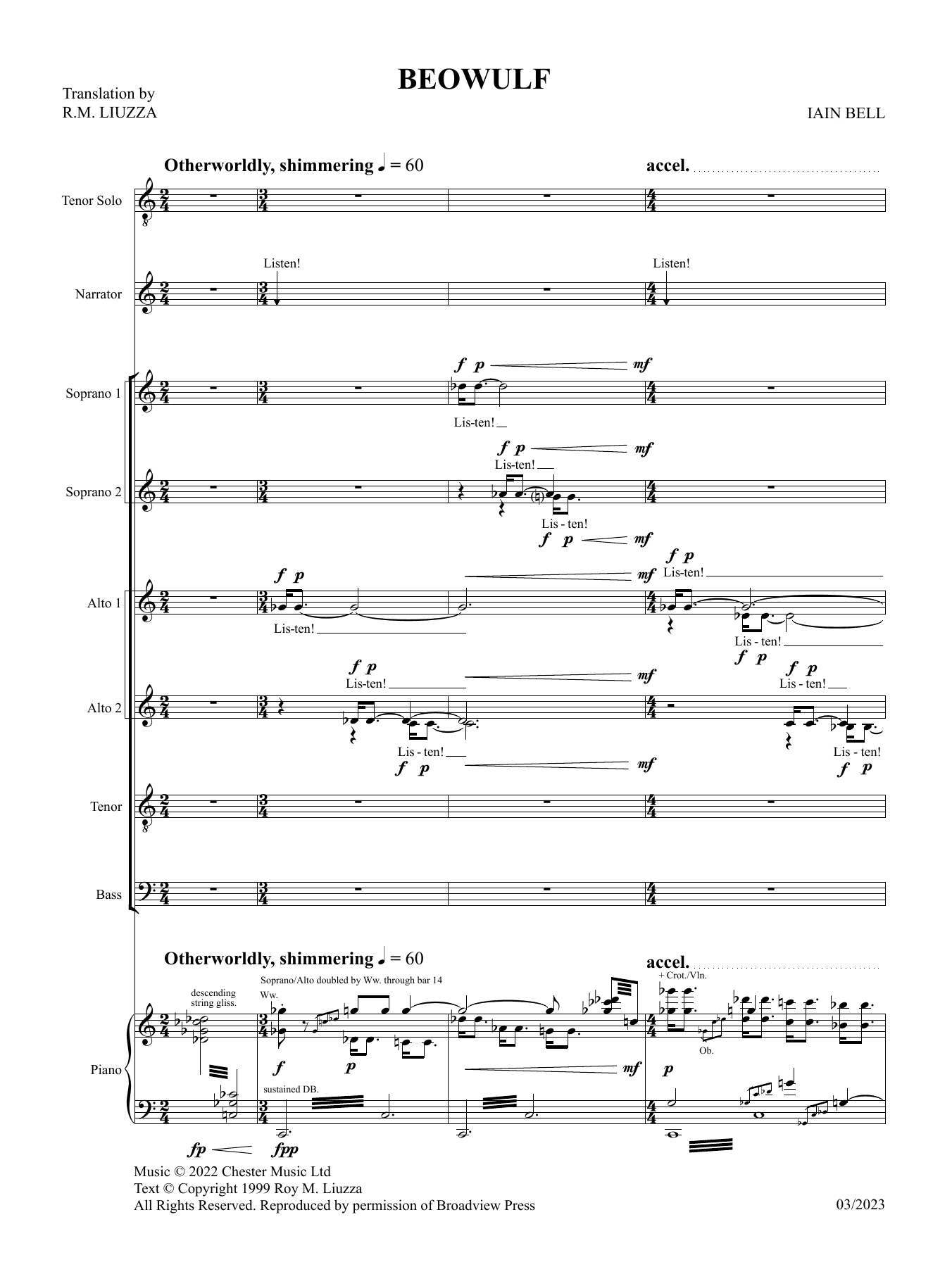 Produktbild zu: Beowulf (Vocal Score)