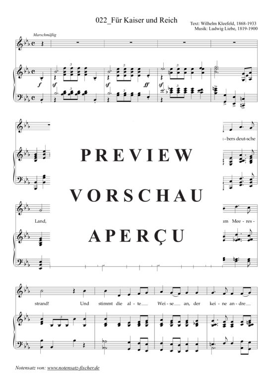Product gallery: Page 2 of 4 Für Kaiser und Reich , , (voice + piano)