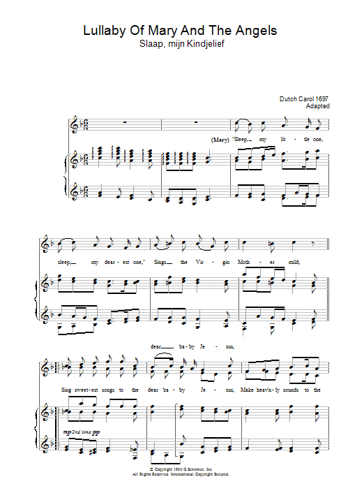 Product gallery: Page 1 of 1 Lullaby Of Mary And The Angels, Christmas Carol
