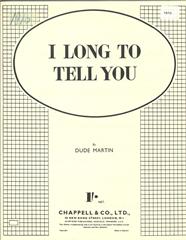 cover: I Long To Tell You, Dude Martin, Gesang, Gitarre, Klavier