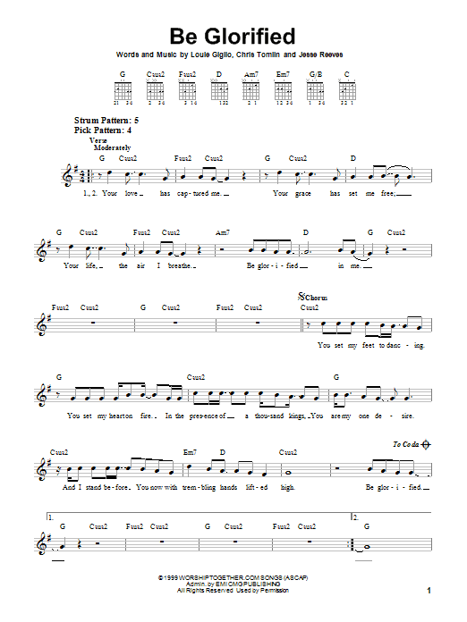Product gallery: Page 1 of 1 Be Glorified, Chris Tomlin