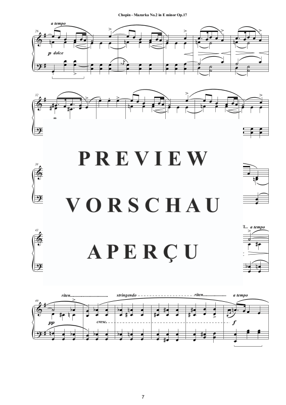 Produktgalerie: Seite 8 von 11 4 Mazurkas Op. 17 für Klavier - Vollständige Partituren, , Klavier Solo