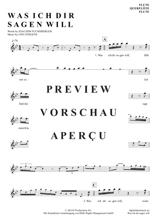 Product gallery: Page 2 of 4 Was Ich Dir Sagen Will , Jürgens, Udo, (transverse flute)