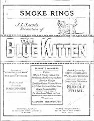 cover: Smoke Rings (from 'The Blue Kitten'), Rudolf Friml, Gesang, Klavier