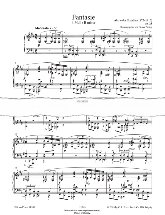 Produktbild zu: Fantasie In B Minor Op.28
