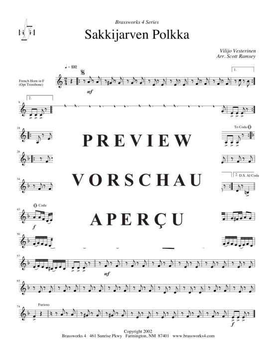 gallery: Sakkijarven Polka (2xTromp in B, Horn in F (Pos) , , , Pos)